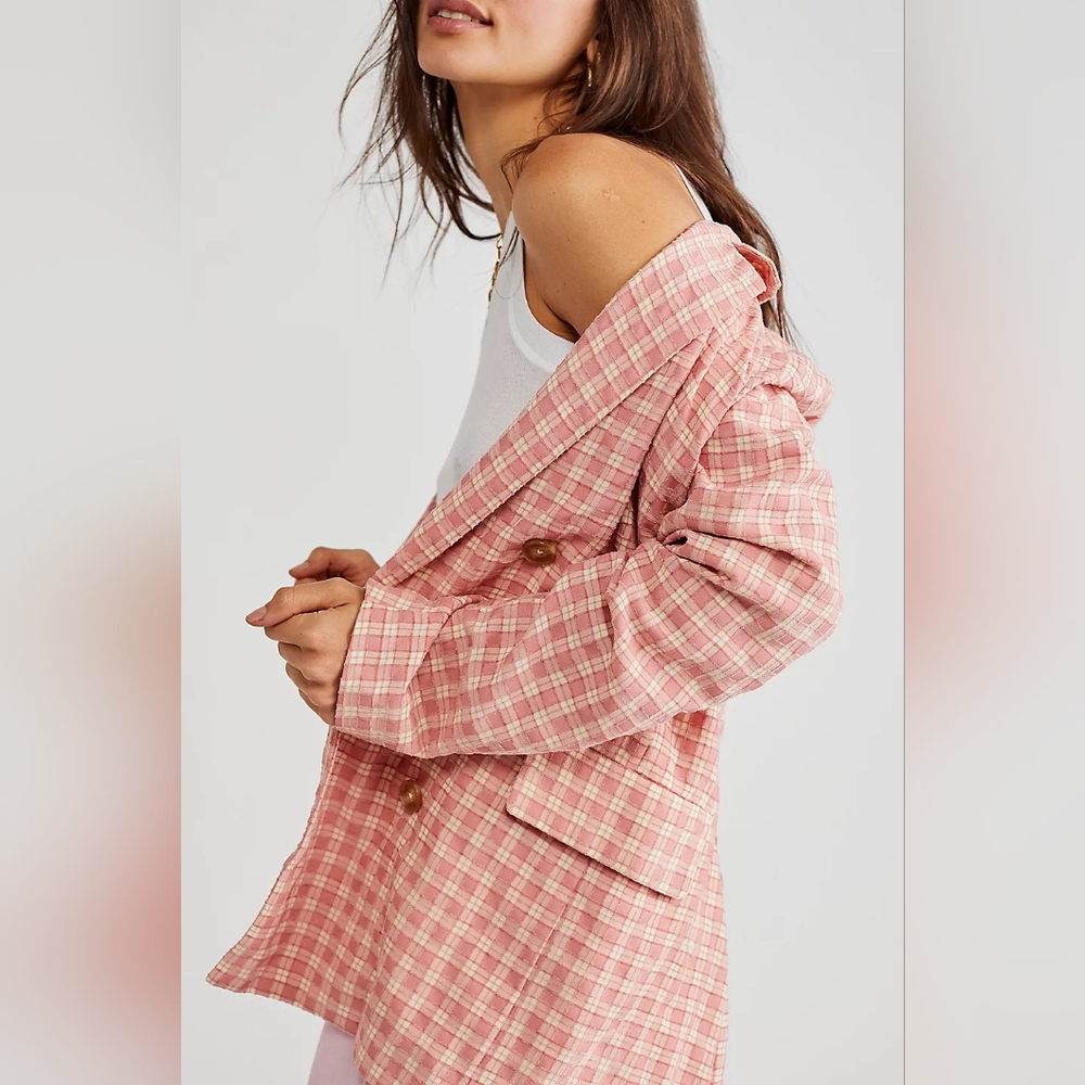 Free People Olivia Gingham Blazer